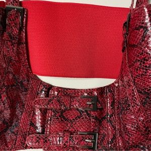 Burgundy Faux Snake Skin Corset Belt